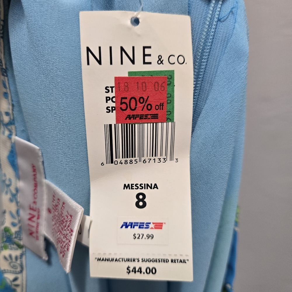 Y2K Fairy NWT Nine & Company Messina Skirt Size 8 Blue Green Asymmetrical - Picture 5 of 8